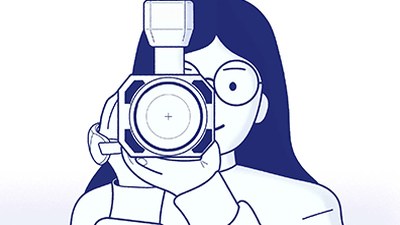 2D 모션그래픽 | 카메라를 든 캐릭터 일러스트